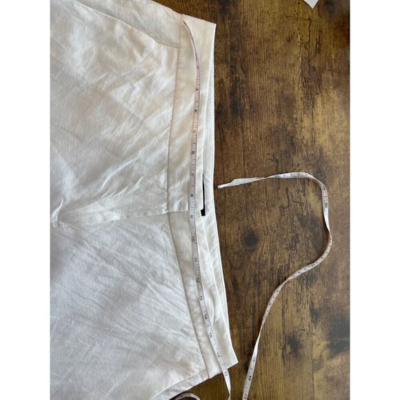 Nine West Women’s 10 White The Neo Classic Linen Blend Pockets Wide Leg Pants - Picture 10 of 12